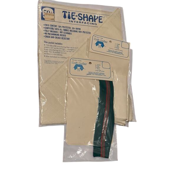 Vintage Knit Collars & Tie-Shape Interfacing Sewing Notions Lot NOS Unopened - Picture 1 of 5